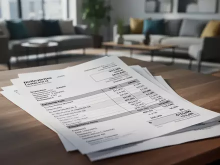 Eine Rechnung mit hohen Kosten liegt auf einem Schreibtisch als Symbol für betrügerische Notdienst-Dienstleistungen. - Foto: über boerse-global.de