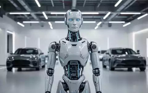Ein humanoider Roboter in einem modernen Autohaus, der für Kundenservice und Produktpräsentationen konzipiert ist. - Foto: über boerse-global.de