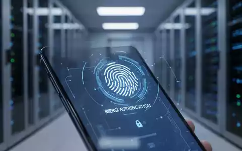 Nahaufnahme eines Smartphone-Bildschirms mit biometrischer Passkey-Authentifizierung in einem professionellen Umfeld. - Foto: über boerse-global.de