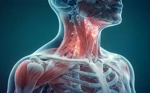 Nahaufnahme einer menschlichen Schulterpartie mit anatomischen Akzenten als Symbol für muskuläre Anspannung und Schmerz. - Foto: über boerse-global.de