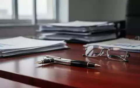 Ein Schreibtisch in einem Regierungsbüro mit Unterlagen und einer Brille als Symbol für die Rentendebatte. - Foto: über boerse-global.de