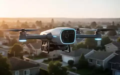 Moderne kommerzielle Lieferdrohne im Flug über einem Vorortgebiet, die den DoorDash Air Service repräsentiert. - Foto: über boerse-global.de