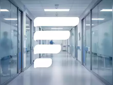 Moderner, heller Krankenhausflur in Blau- und Weißtönen als Symbol für Stabilität und Wachstum im Gesundheitssektor. - Foto: über boerse-global.de
