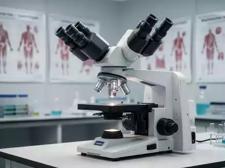 Modernes medizinisches Labor mit Mikroskop und medizinischen Unterlagen als Symbol für klinische Immunologie-Forschung. - Foto: über boerse-global.de