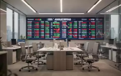 Abstraktes Finanzbild mit unscharfem Börsenticker in einem modernen Bürogebäude. - Foto: über boerse-global.de