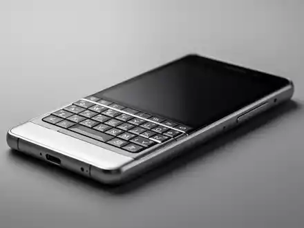 Schlankes, minimalistisches Aluminium-Smartphone mit taktiler QWERTZ-Tastatur auf neutralem Hintergrund. - Foto: über boerse-global.de