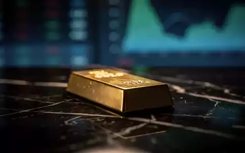 Ein glänzender Goldbarren auf einer dunklen Marmoroberfläche bei stimmungsvoller Beleuchtung. - Foto: über boerse-global.de