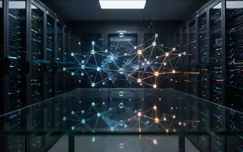 Abstrakte Darstellung eines digitalen Marktplatzes mit leuchtenden Datenknoten und komplexen Netzwerkstrukturen. - Foto: über boerse-global.de