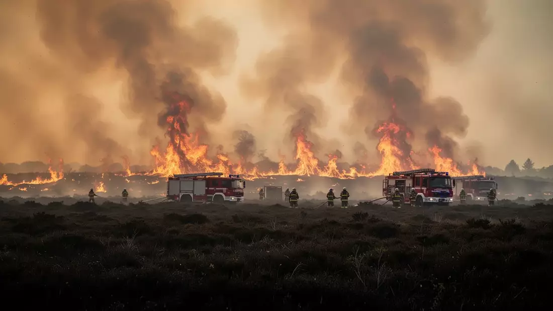 A major incident has been declared at Dunwich Heath after a wildfire spread to cover 150 hectares — an area roughly equivalent to 210 football pitches. More than 120 firefighters and 18 engines are…