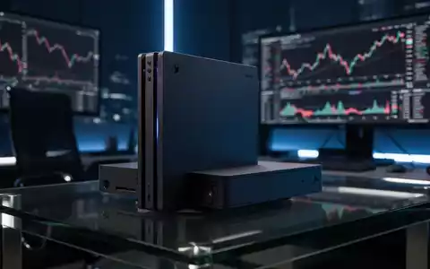 Xbox-Konsole auf einem Schreibtisch, im Hintergrund unscharfe Finanzdiagramme. - Foto: über boerse-global.de