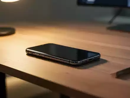 Ein Smartphone liegt auf einem minimalistischen Schreibtisch und symbolisiert die Versuchung zur Internetnutzung. - Foto: über boerse-global.de