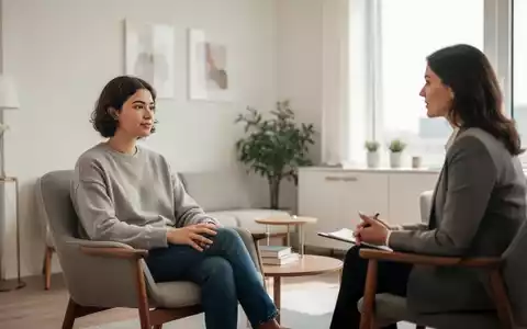 Ein junger Erwachsener in einem modernen Beratungsraum im Gespräch mit einer Fachkraft zur Unterstützung der psychischen Gesundheit. - Foto: über boerse-global.de