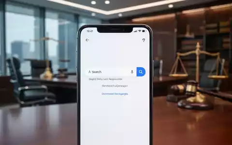 Smartphone-Display mit Suchmaschinenergebnissen in einer Anwaltskanzlei zur Veranschaulichung rechtlicher Haftung. - Foto: über boerse-global.de