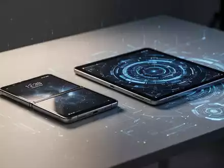 Ein hochwertiges faltbares Smartphone und Tablet auf einem Schreibtisch, die die OriginOS 7 Beta-Testumgebung repräsentieren. - Foto: über boerse-global.de