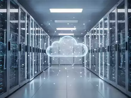 Moderne Serverräume in einem Rechenzentrum als Symbol für souveräne deutsche KI-Infrastruktur und Cloud-Technologie. - Foto: über boerse-global.de