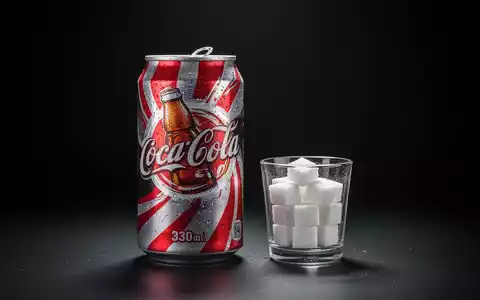 Eine geöffnete Limonadendose neben einem kleinen Glas voller Zuckerwürfel vor dunklem Hintergrund. - Foto: über boerse-global.de
