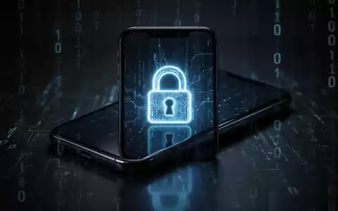 Ein Smartphone-Bildschirm mit einem digitalen Schloss-Symbol, das Cyber-Sicherheitsbedrohungen und WhatsApp-Konto-Hijacking symbolisiert. - Foto: über boerse-global.de