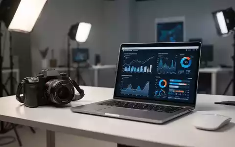 Modernes Studio-Setup mit Kamera und Laptop zur Analyse von YouTube-Content-Strategien und Videostatistiken. - Foto: über boerse-global.de