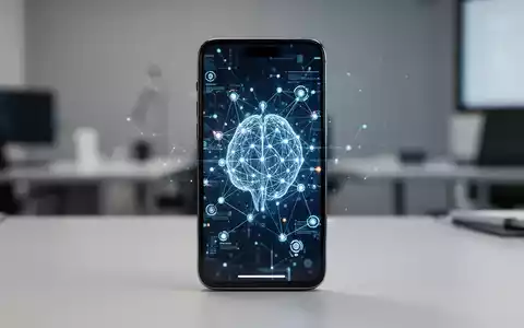 Nahaufnahme eines High-End-Smartphone-Bildschirms mit abstrakten Symbolen für KI-Automatisierung. - Foto: über boerse-global.de