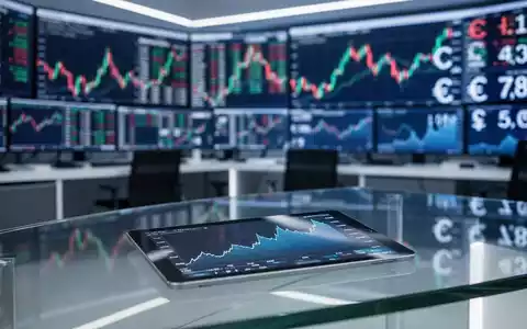 Abstrakte Finanzgrafiken auf Monitoren in einem modernen Handelsraum, die Marktbewegungen und Währungskurse symbolisieren. - Foto: über boerse-global.de