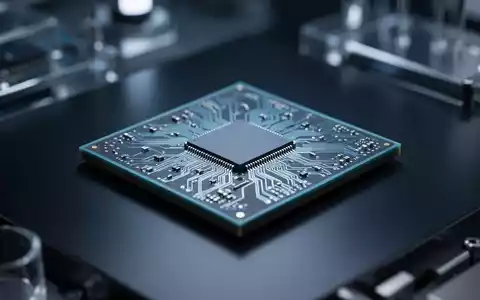 Ein moderner Halbleiter-Speicherchip auf einer dunklen, reflektierenden Oberfläche in einer High-Tech-Umgebung. - Foto: über boerse-global.de