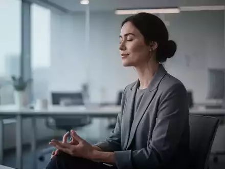 Eine Person sitzt ruhig und achtsam in einem minimalistischen Raum als Symbol für mentale Impulskontrolle. - Foto: über boerse-global.de