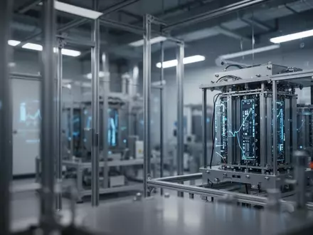 Abstrakte Industrielandschaft mit Fokus auf Hochtechnologie-Komponenten in einer Laborumgebung. - Foto: über boerse-global.de