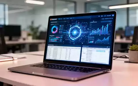 Laptop-Bildschirm mit fortgeschrittener Datenanalyse und Tabellenkalkulationssoftware für Projektmanagement. - Foto: über boerse-global.de