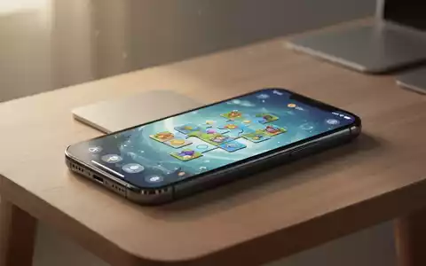 Ein Smartphone mit einem digitalen Puzzlespiel auf einem minimalistischen Holztisch bei sanftem Tageslicht. - Foto: über boerse-global.de