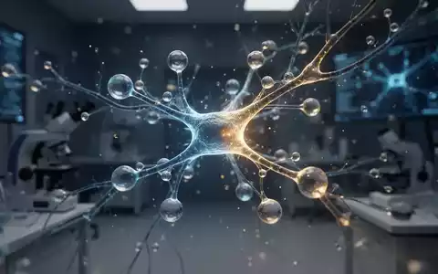 Stilisierte molekulare Struktur einer Synapse im Gehirn vor einem dunklen, wissenschaftlichen Hintergrund. - Foto: über boerse-global.de