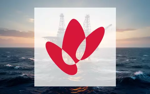 Abstrakte Darstellung einer modernen Offshore-Energieplattform bei Sonnenaufgang als Symbol für den Energiesektor. - Foto: über boerse-global.de