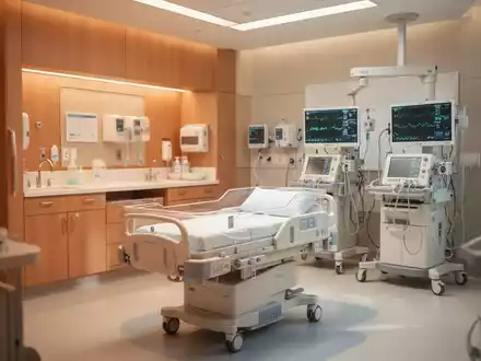 Moderner, heller Kreißsaal in einem Krankenhaus mit hochwertiger medizinischer Ausstattung und freundlicher Atmosphäre. - Foto: über boerse-global.de