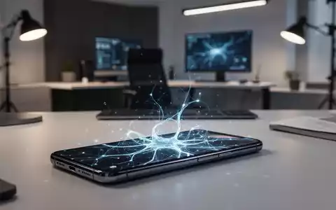 Ein Smartphone zeigt abstrakte neuronale Netzwerkmuster in einem modernen, professionellen Homeoffice. - Foto: über boerse-global.de