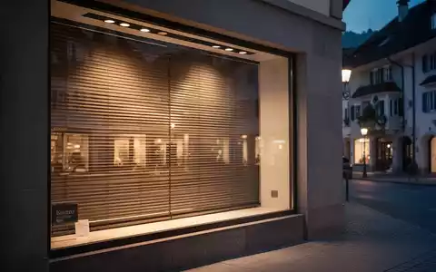 Geschlossene Ladenfront in einer bayerischen Kleinstadt bei Dämmerung, symbolisch für die Debatte um Ladenschlussgesetze. - Foto: über boerse-global.de
