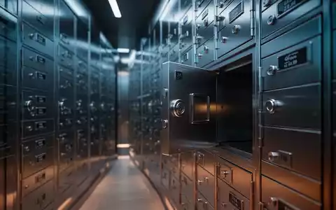 Moderner Bankschließfachraum mit Reihen aus Stahl-Schließfächern unter professionellem Filmlicht. - Foto: über boerse-global.de