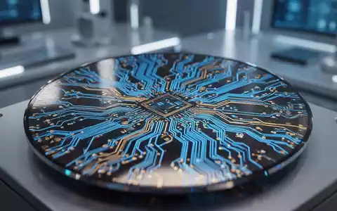 Nahaufnahme eines Hightech-Siliziumwafers mit feinen Schaltkreismustern unter filmischer Beleuchtung. - Foto: über boerse-global.de