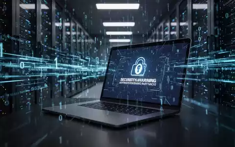 Abstraktes Bild eines dunklen Serverraums mit leuchtenden Datenströmen und digitalem Code zur Symbolisierung von Cyber-Angriffen. - Foto: über boerse-global.de