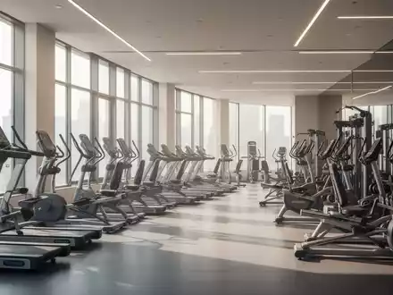 Modernes, lichtdurchflutetes Fitnessstudio mit hochwertigen Trainingsgeräten in einer professionellen Umgebung. - Foto: über boerse-global.de