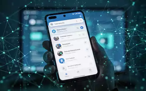 Modernes Android-Smartphone mit sicherem Browser-Interface und abstrakten digitalen Sicherheitselementen im Hintergrund. - Foto: über boerse-global.de