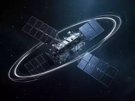 Abstrakte Darstellung von Satellitenkommunikation und globaler Vernetzung im Weltraum. - Foto: über boerse-global.de