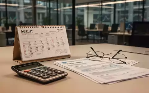 Schreibtisch mit Kalender, Taschenrechner und Rentenunterlagen als Symbol für gesetzliche Änderungen im August 2026. - Foto: über boerse-global.de