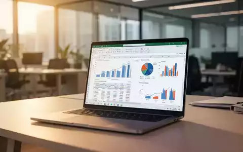 Moderner Arbeitsplatz mit einem Laptop, auf dem eine komplexe Excel-Tabelle mit Datenvisualisierungen zu sehen ist. - Foto: über boerse-global.de