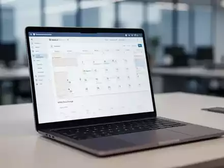 Nahaufnahme eines Laptops mit einer digitalen Kalenderansicht auf einem modernen Schreibtisch. - Foto: über boerse-global.de