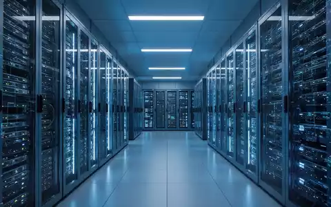 Beleuchtete Server-Racks in einem modernen Rechenzentrum als Symbol für digitale Infrastrukturinvestitionen. - Foto: über boerse-global.de
