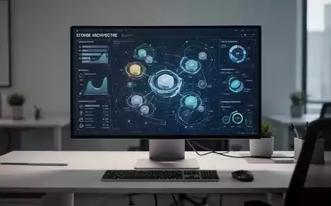 Moderner Computerarbeitsplatz mit Monitor, der Datenvisualisierungen zur digitalen Speicherverwaltung zeigt. - Foto: über boerse-global.de