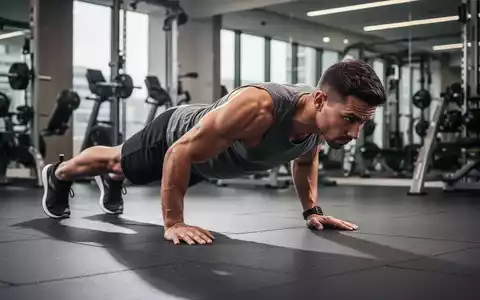 Sportler beim Ausführen einer stabilisierenden Plank-Übung in einem modernen Fitnessstudio. - Foto: über boerse-global.de