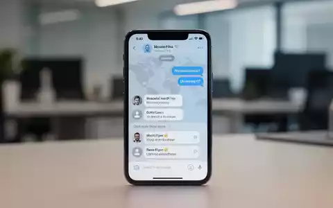 Ein Smartphone mit einer Chat-Oberfläche vor einem unscharfen bürokratischen Hintergrund zur Veranschaulichung von Datenschutzfragen. - Foto: über boerse-global.de