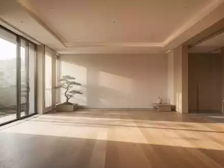 Ein heller, minimalistischer Wohnraum mit leerem Holzboden und natürlichem Licht, der eine offene und ruhige Atmosphäre ausstrahlt. - Foto: über boerse-global.de