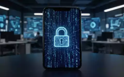 Ein Smartphone-Bildschirm zeigt digitale Sicherheits-Symbole und binären Code als Metapher für mobile Malware-Bedrohungen. - Foto: über boerse-global.de