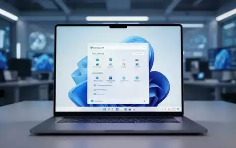 Moderner Laptop-Bildschirm mit Windows-11-Oberfläche in einem professionellen Büroumfeld. - Foto: über boerse-global.de